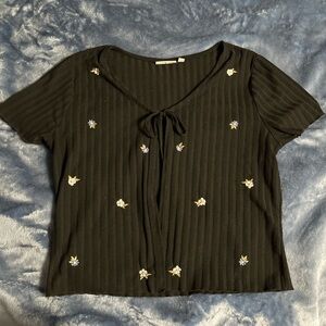 SO Black Floral Women's Blouse